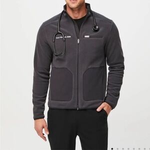 Figs On Shift Fleece Jacket Deep Charcoal
Size small